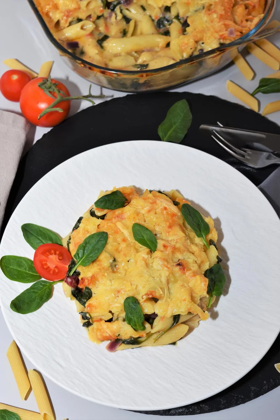 Nudel-Spinat-Auflauf wie vom Drei Sterne Chefkoch