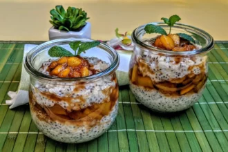 Milchreis mit Chia-Samen Nektarinen Kompott Rezept