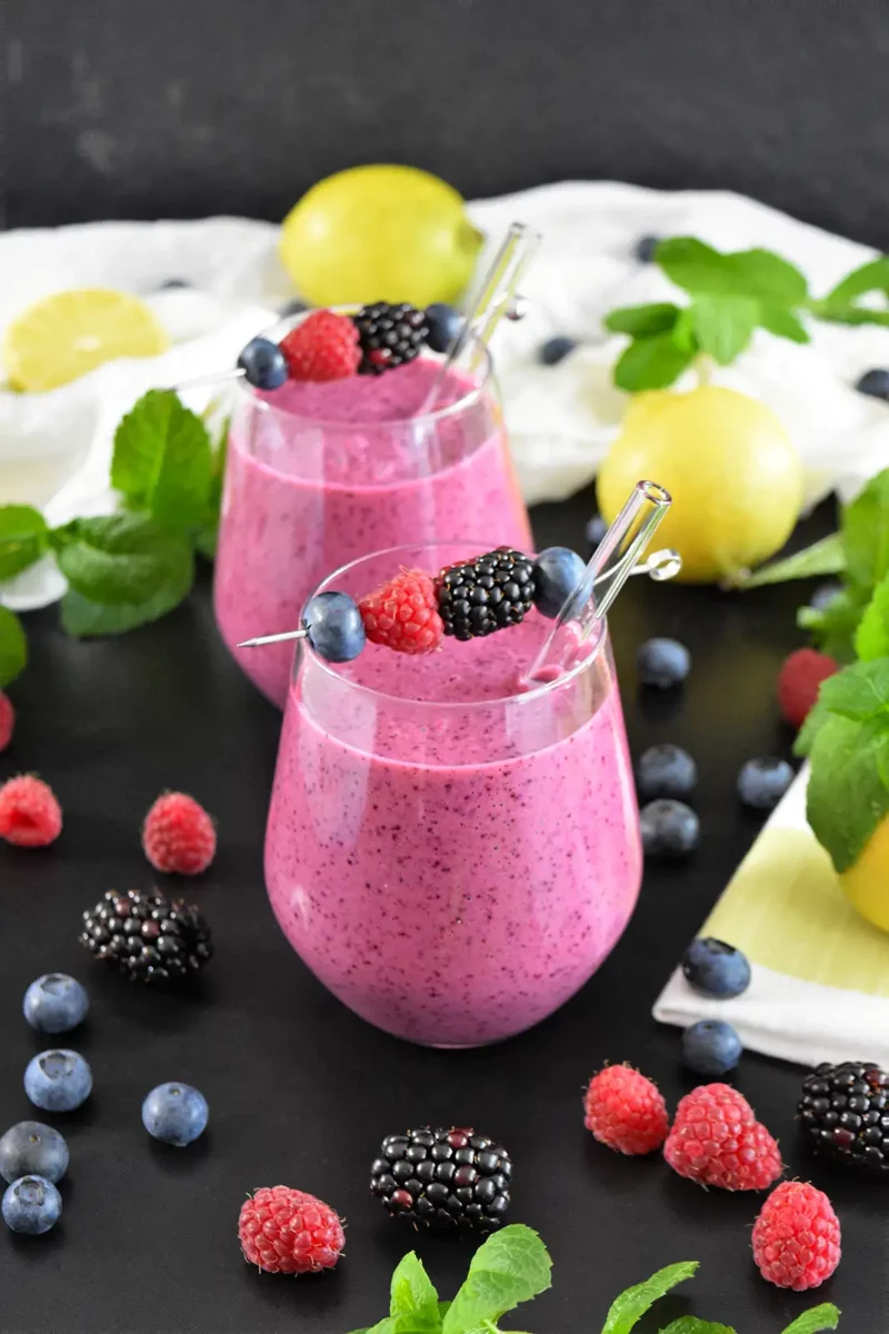 Gesunder Beeren Shake Rezept Frühstücks Smoothie