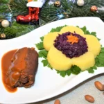 Rinderroladen mit einer blumigen Beilage Rezept