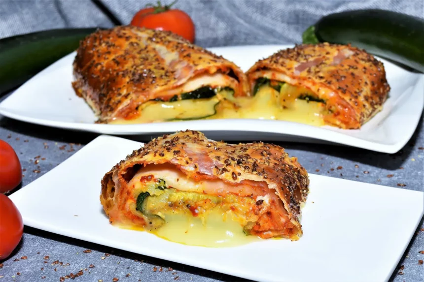 Käserolle im Zucchini Blätterteig Mantel Rezept