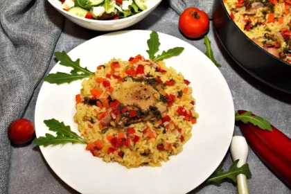 Reis mit Hähnchenschenkel aus dem Ofen-Rezepte-ballesworld