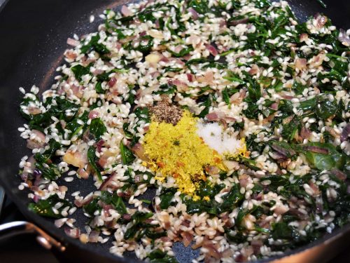 Veganer Spinat Reis Auflauf