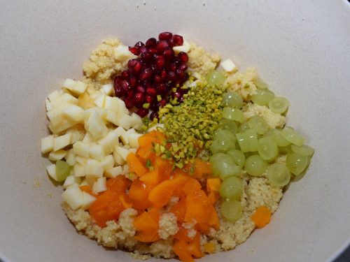 Couscous Salat mit Pflaumenkernöl Zubereitung 3