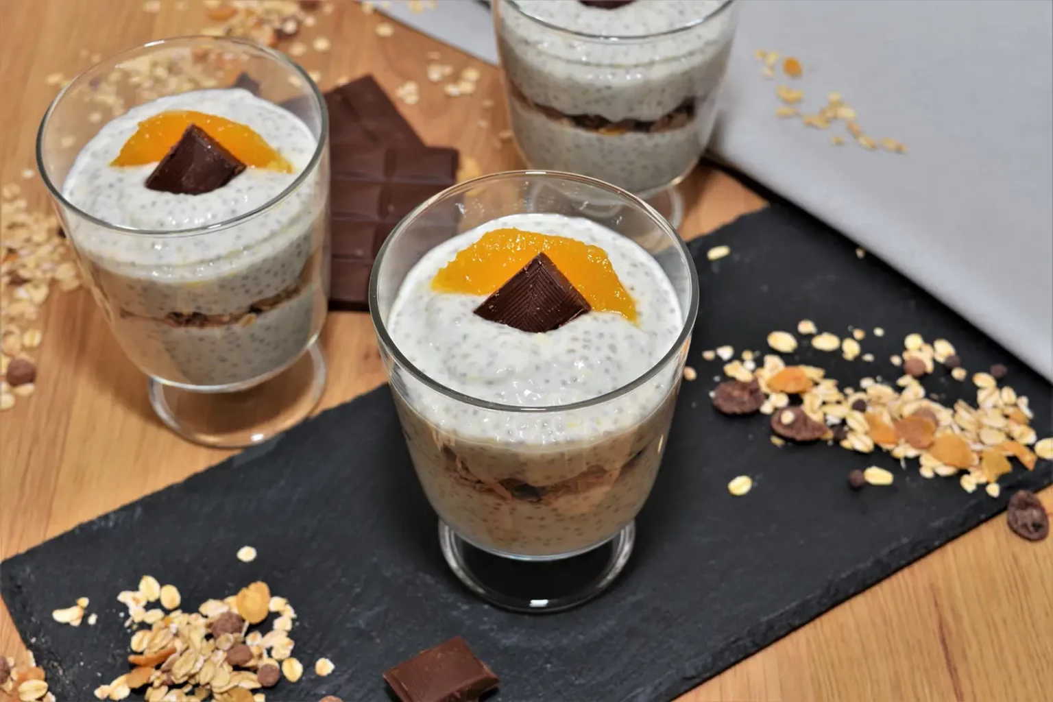 Orangen Chia Dessert Rezept im Glas