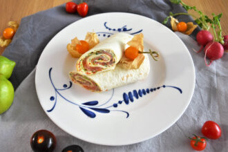 Lachs Frischkäse-Chilifäden Wrap-Rezept-ballesworld