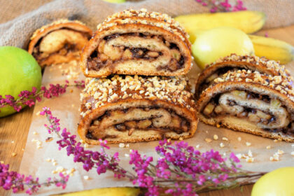 Bananen-Nutella Hefeteig Strudel-Rezept-ballesworld