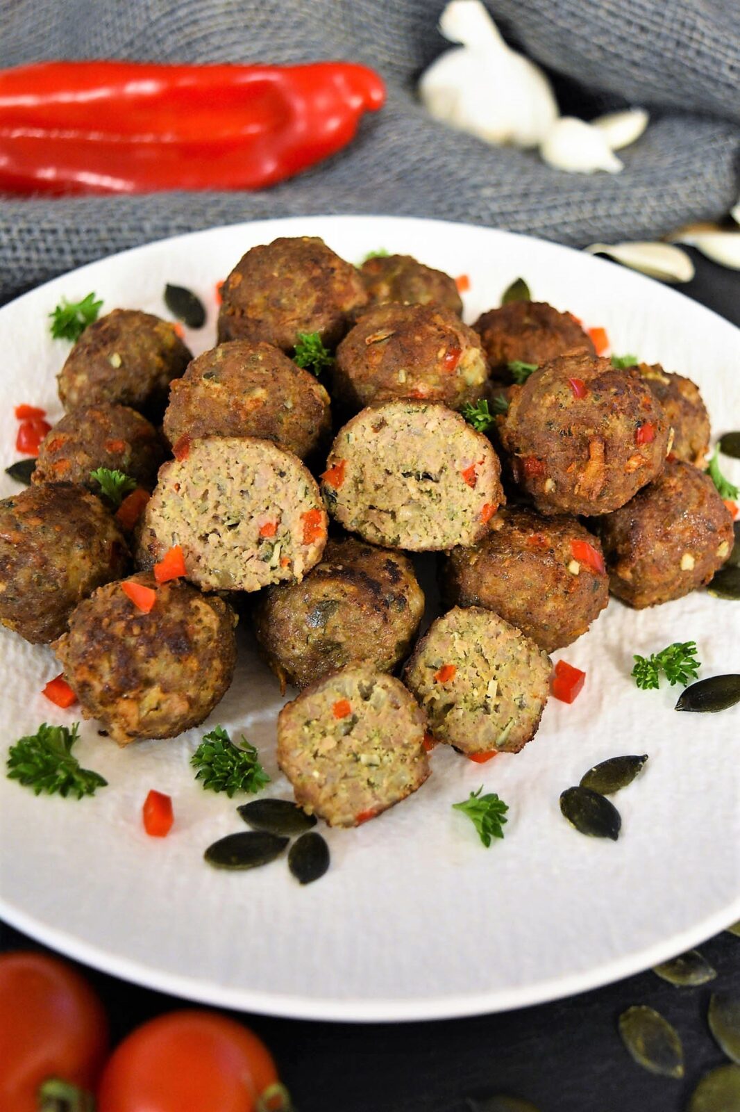 Hackbällchen mit Kürbis Crunch-Fingerfood-ballesworld