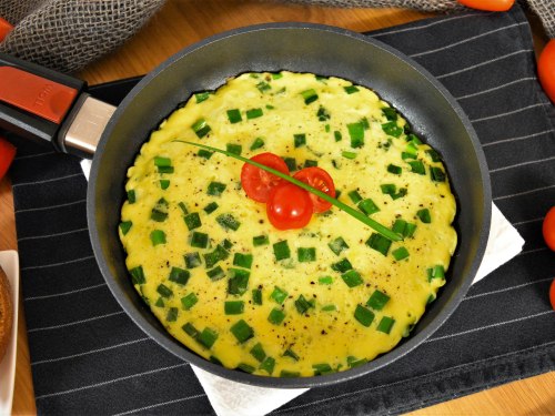 Omelett mit Lauchzwiebelgrün