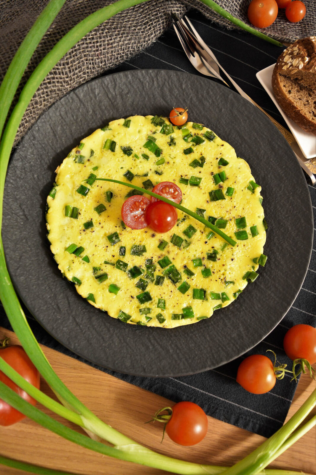 Omelett mit Lauchzwiebelgrün -Gesund-ballesworld