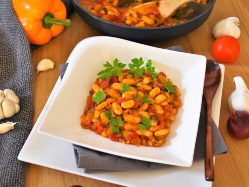 Weiße-Bohnen-Pfanne mit Speck-Rezept-ballesworld