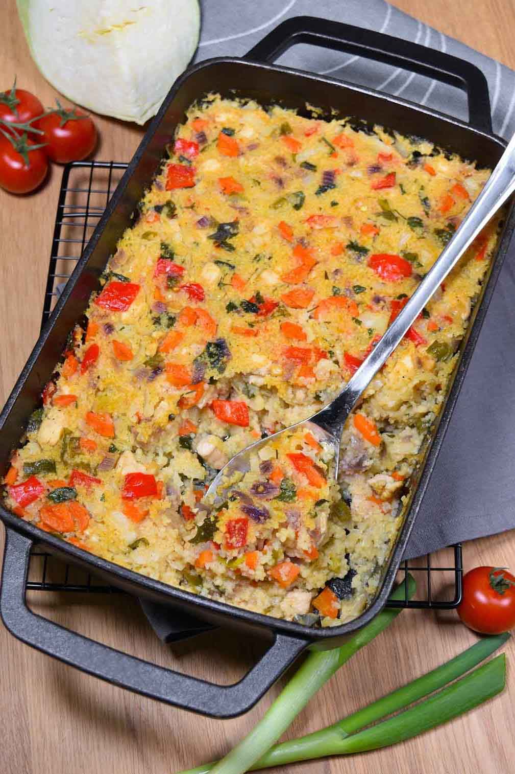 Couscous Weißkohl Auflauf mit Hähnchenbrust-Ofengerichte-ballesworld