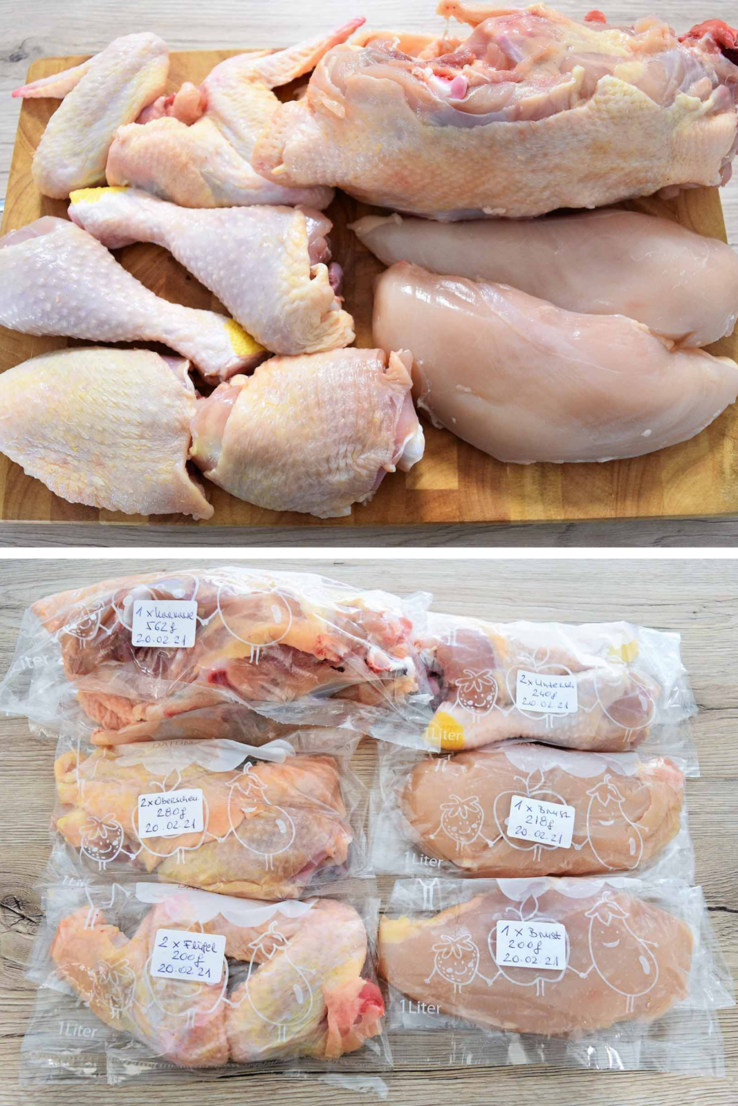 Ein Bio-Hähnchen für sieben Gerichte-Vorratshaltung-ballesworld