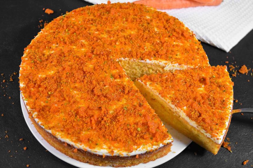 Möhren Orangen Kuchen mit Crunch-Rezept-ballesworld