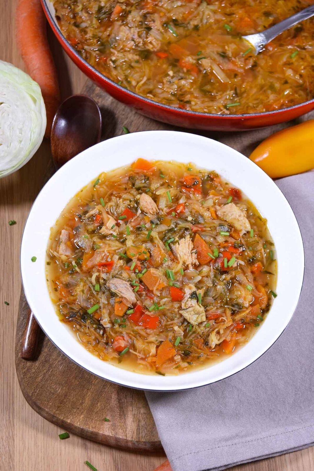 Ofen-Weißkohl mit Hähnchenfleisch-Gesund-ballesworld