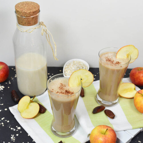 Apfel-Bananen-Shake mit Hafermilch