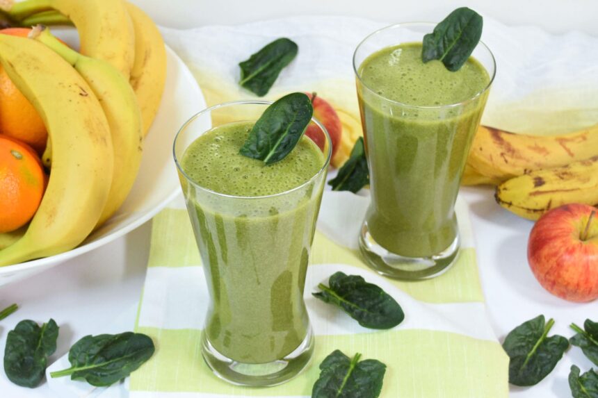 Spinat-Banane-Apfel Smoothie-Rezept-ballesworld