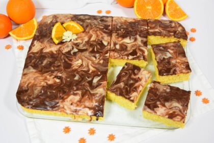 Orangenkuchen vom Blech mit Kakao-Zucker-Glasur-Rezept-ballesworld