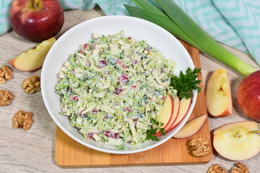 Porree-Apfel Salat mit Walnüssen-Rezept-ballesworld