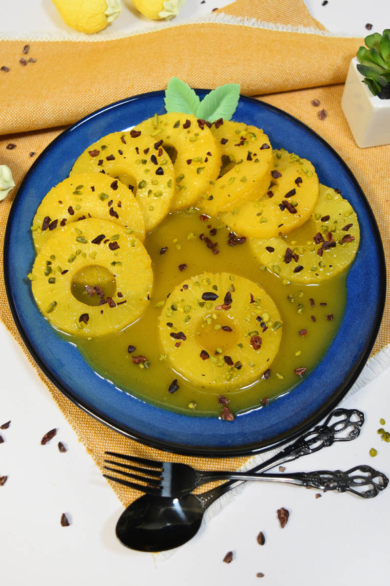 Gebratene Ananas in Maracuja-Kokos-Soße-Nachtisch-ballesworld