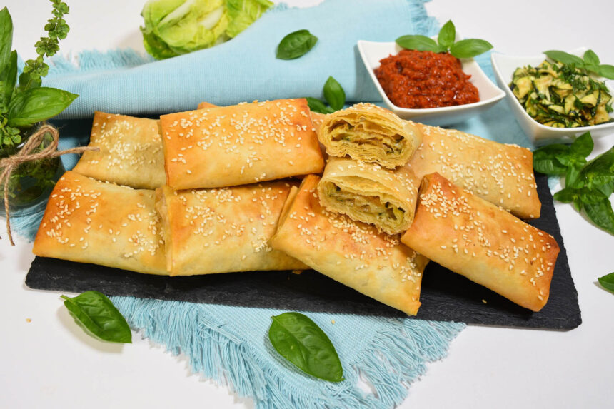 Filoteigtaschen mit Zucchini und Mozzarella-Rezept-ballesworld