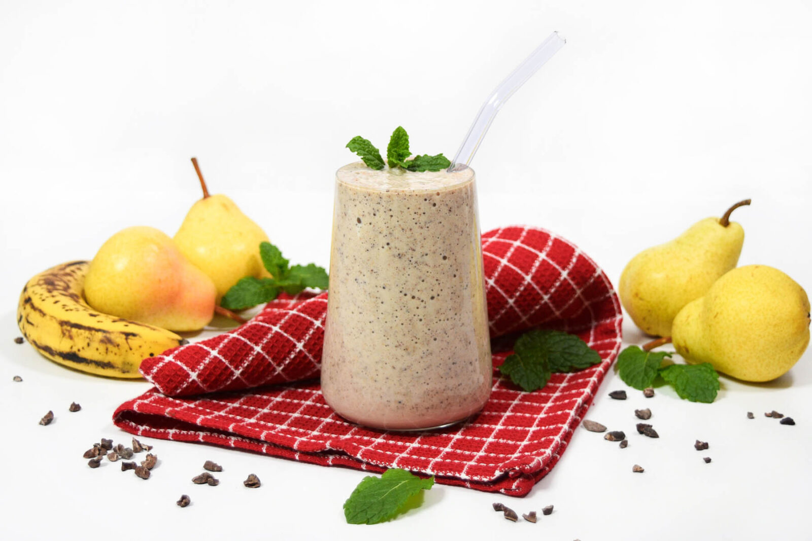 Banane-Birne-Shake mit Kakaonibs - BallesWorld