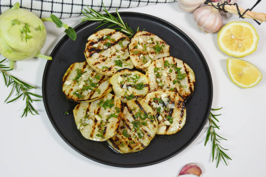 Gegrillter Kohlrabi mit Zitronen-Kräuter-Dressing-Rezept-ballesworld