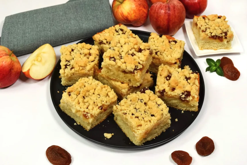 Apfelstreuselkuchen mit getrockneten Aprikosen- Rezept - ballesworld