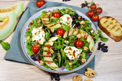 Burrata-Salat mit Grill Melone-Rezept-ballesworld