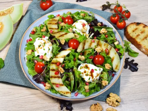 Burrata-Salat mit Grill Melone-Rezept-ballesworld