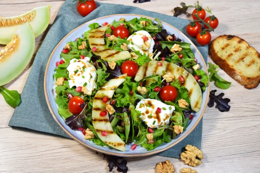 Burrata-Salat mit Grill Melone-Rezept-ballesworld