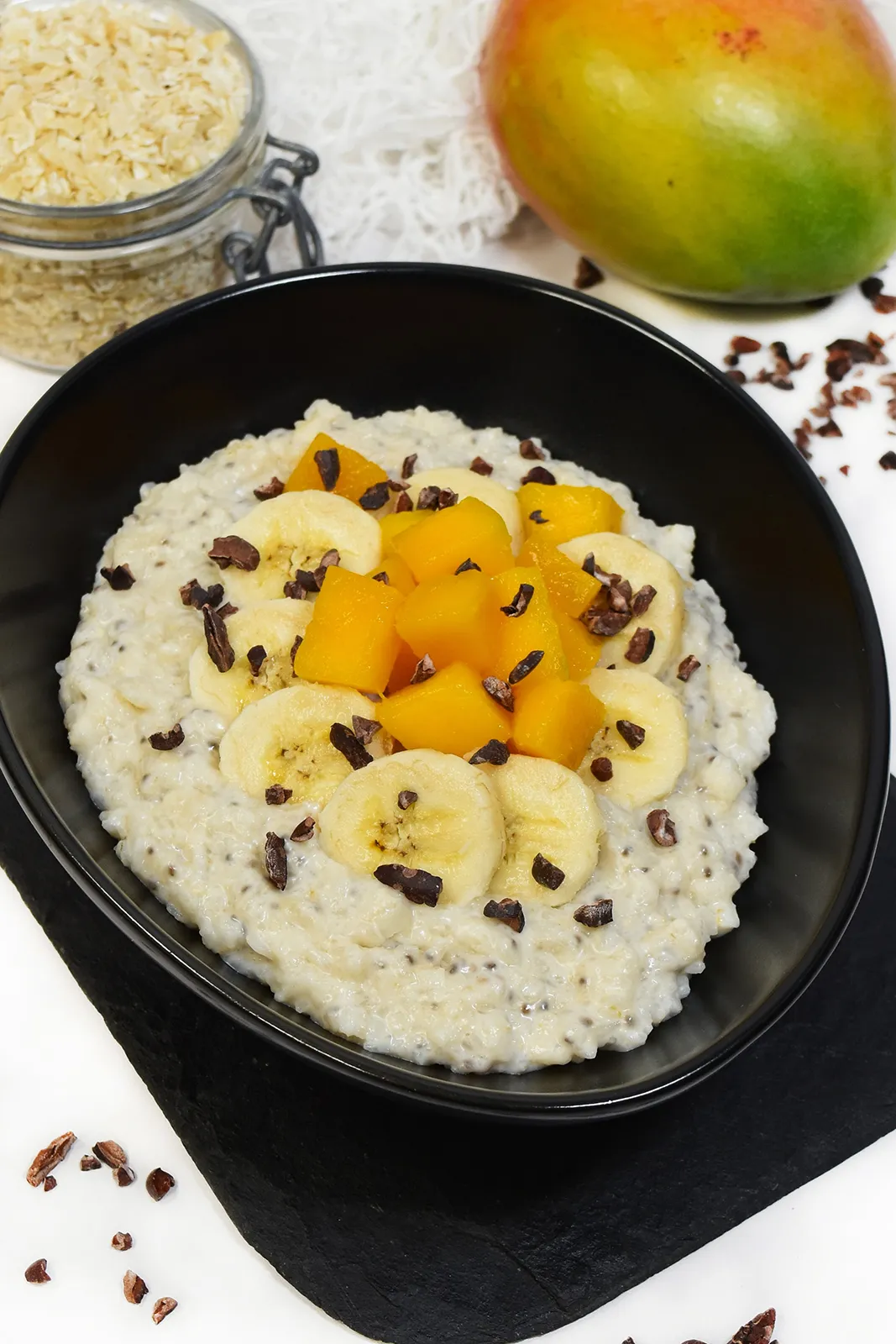 Reisflocken Porridge mit Mango und Banane-Frühstück-ballesworld