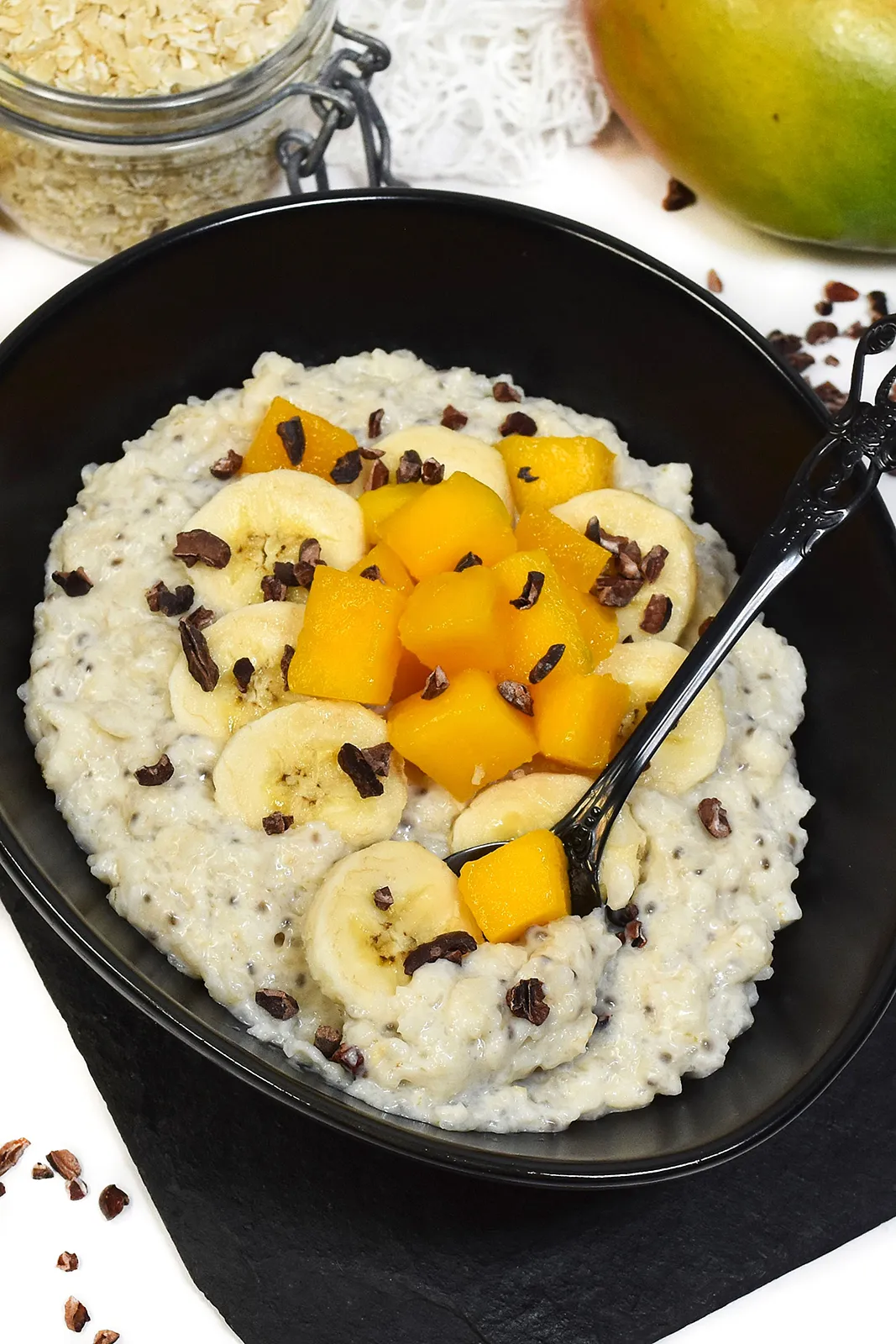 Reisflocken Porridge mit Mango und Banane-Glutenfrei-ballesworld