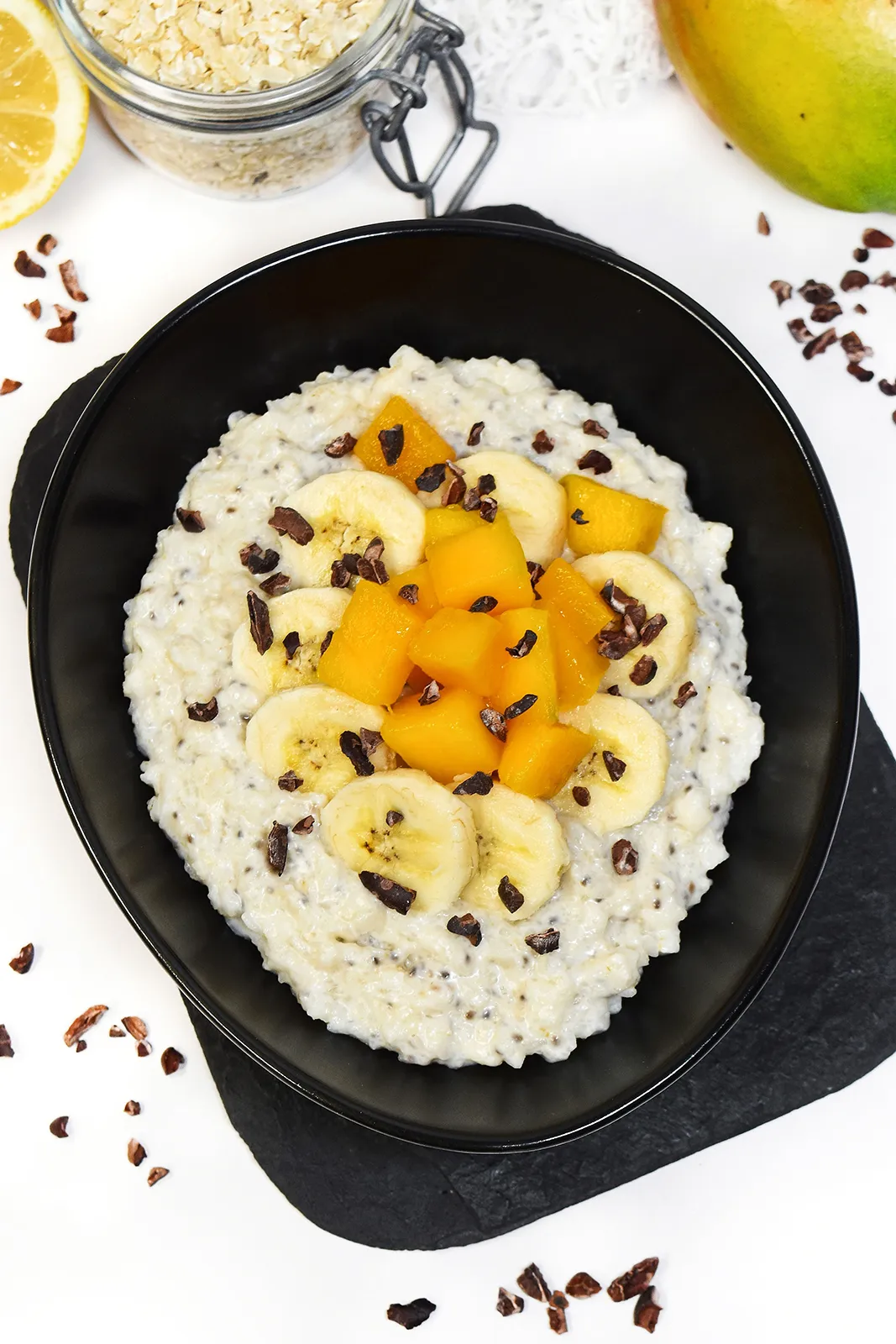 Reisflocken Porridge mit Mango und Banane-Laktosefrei-ballesworld