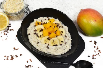 Reisflocken Porridge mit Mango und Banane-Rezept-ballesworld