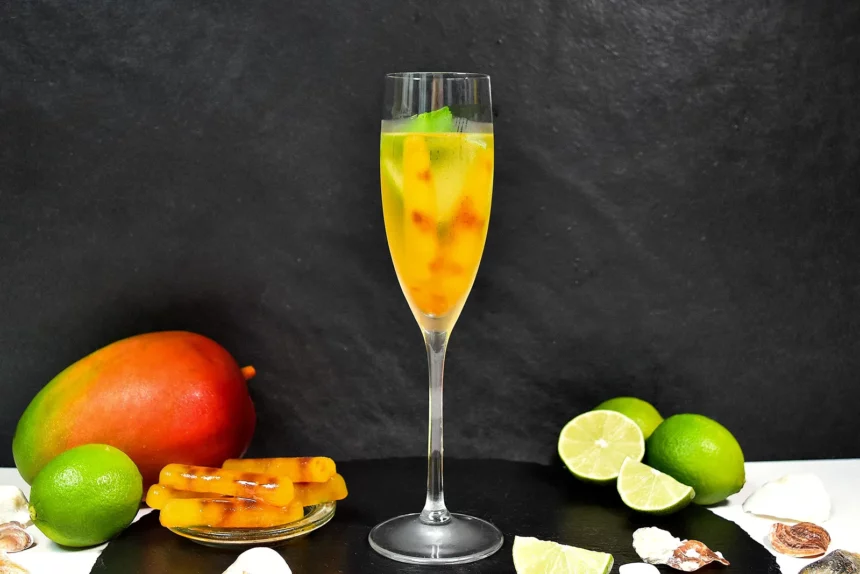 Prosecco mit Mango-Johannisbeer Eiswürfel-Rezept-ballesworld