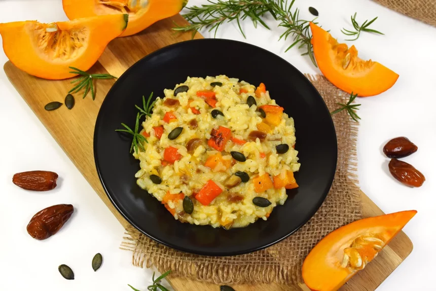 Risotto mit geröstetem Kürbis, Datteln und Rosmarin-Rezept-ballesworld