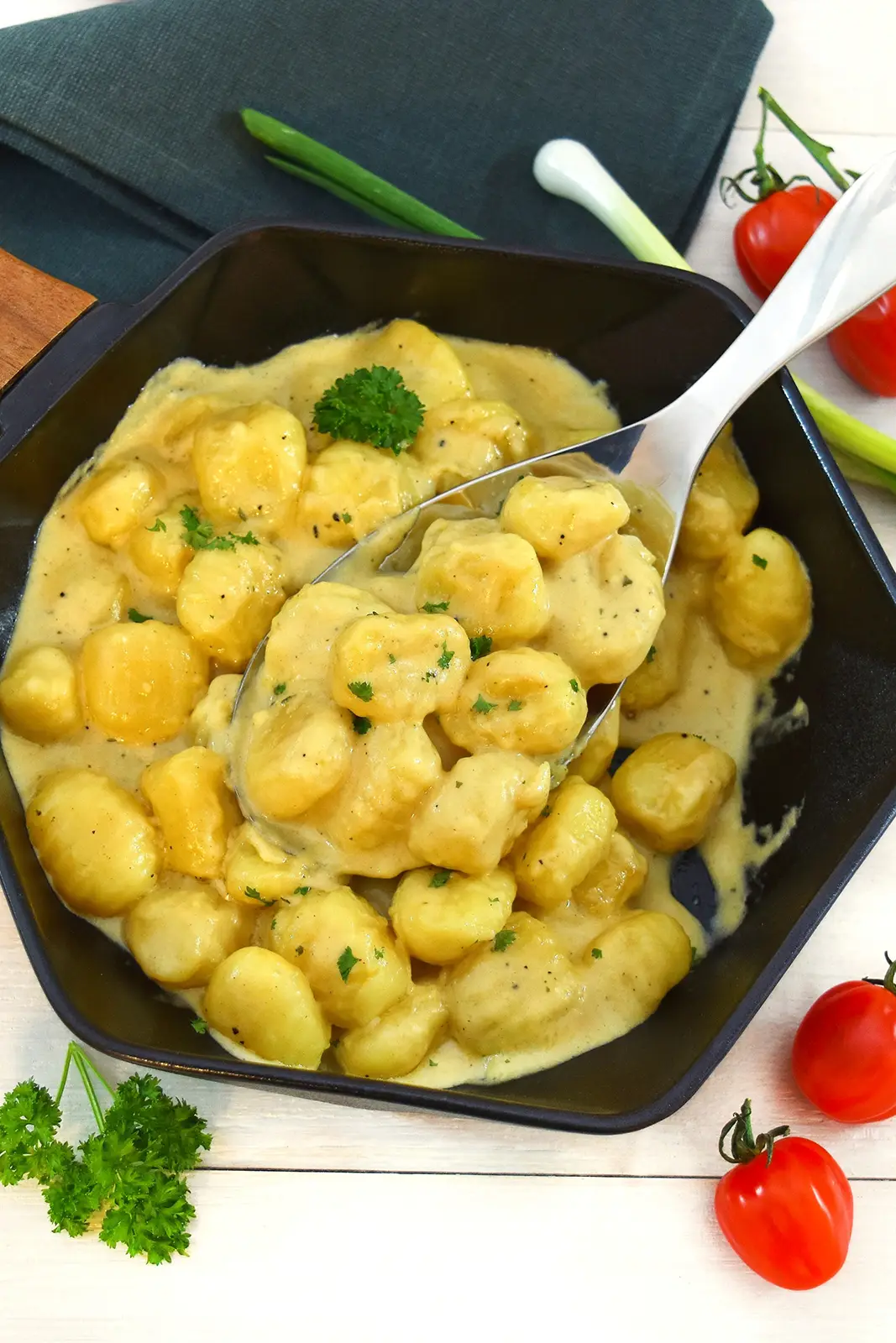 Gnocchi in Senfsahne aus der Heißluftfritteuse-Beilage-ballesworld