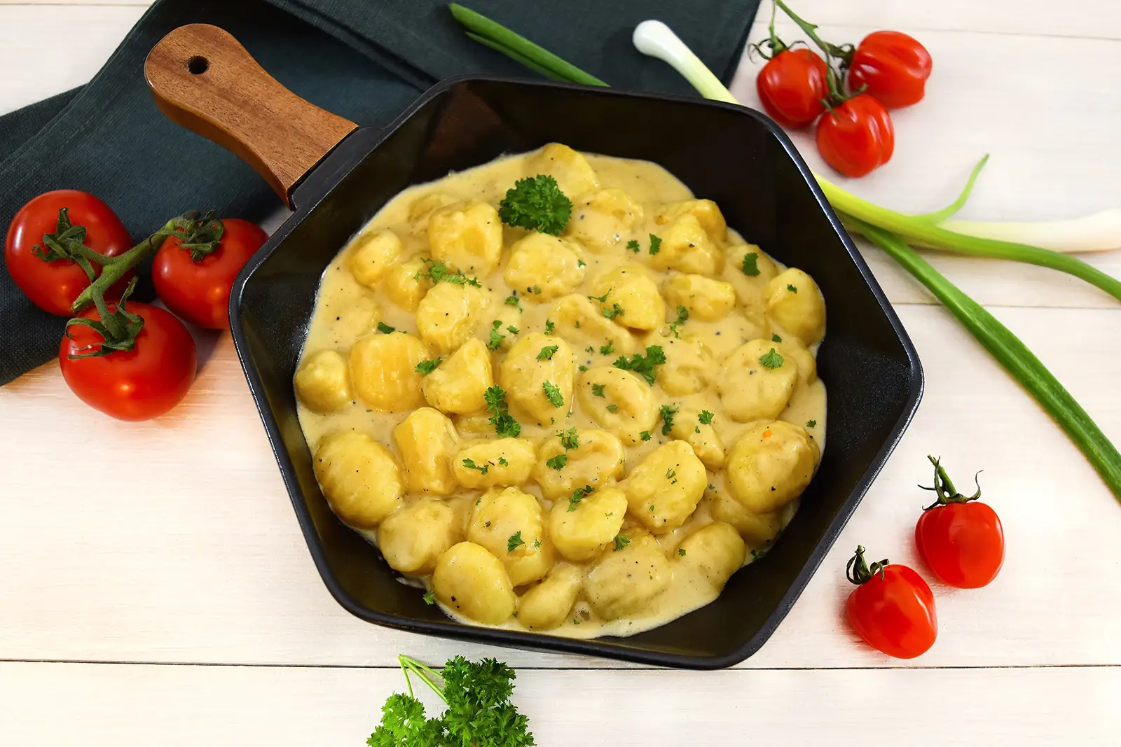 Gnocchi in Senfsahne aus der Heißluftfritteuse-Rezept-ballesworld