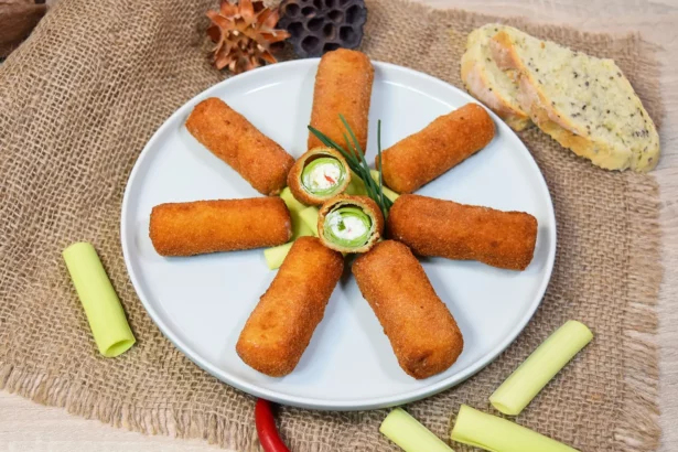 Panierte Lauch Sticks mit Käsefüllung-Rezept-ballesworld
