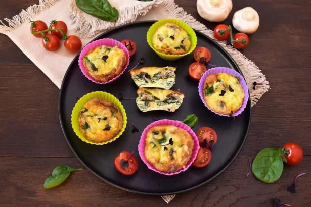 Spinat-Champignons Muffins aus dem Airfryer-Rezept-ballesworld