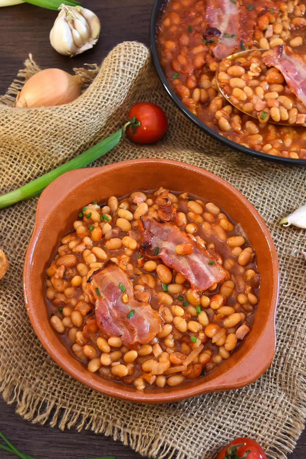 bud spencer bohnen aus der heissluftfritteuse fertig serviert