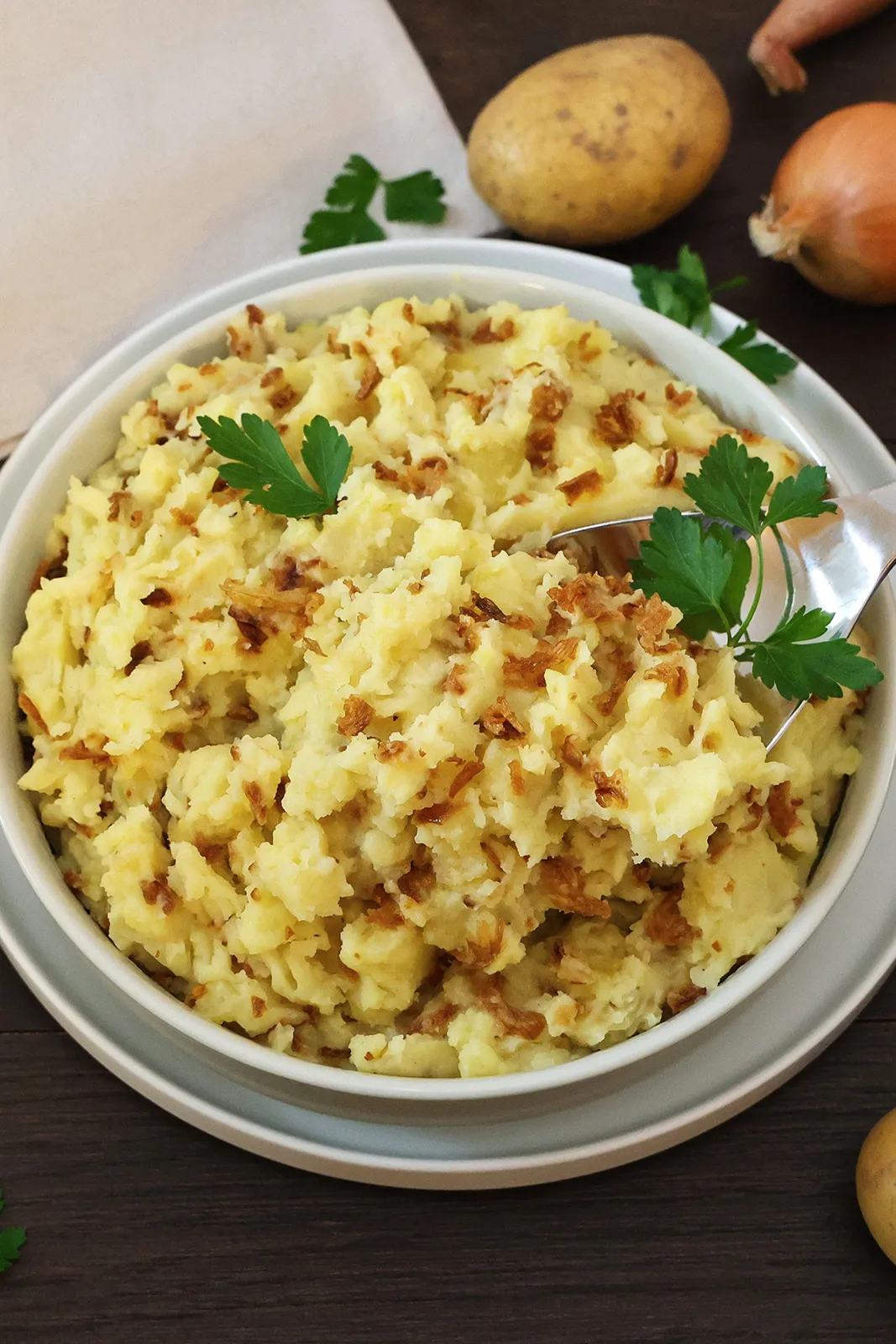 Cremiges Kartoffelstampf mit Röstzwiebeln-Gesund-ballesworld