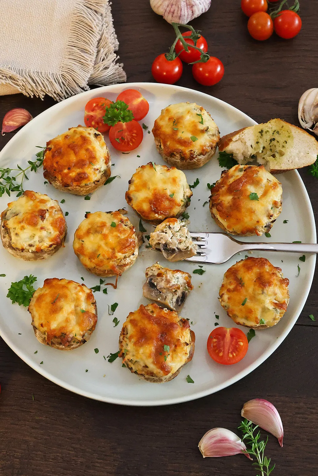 Gefüllte Champignons aus der Heißluftfritteuse-Gesund-ballesworld