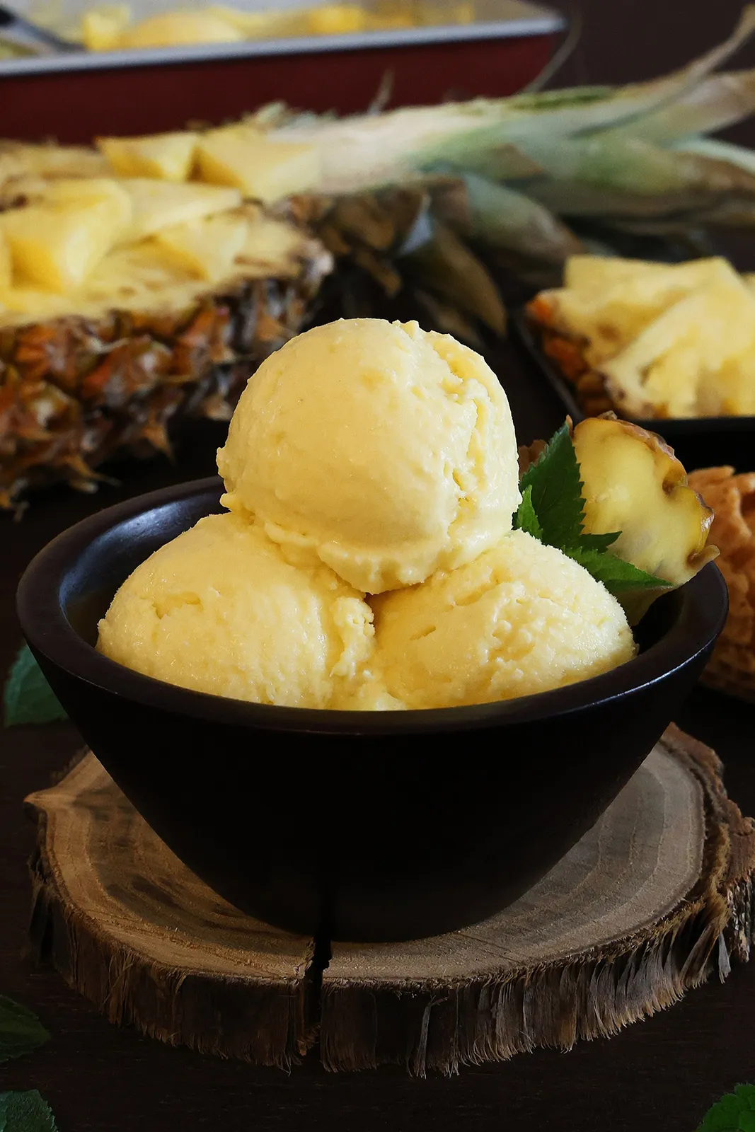 Ananas Sahne Eis selber machen-Obstdessert-ballesworld