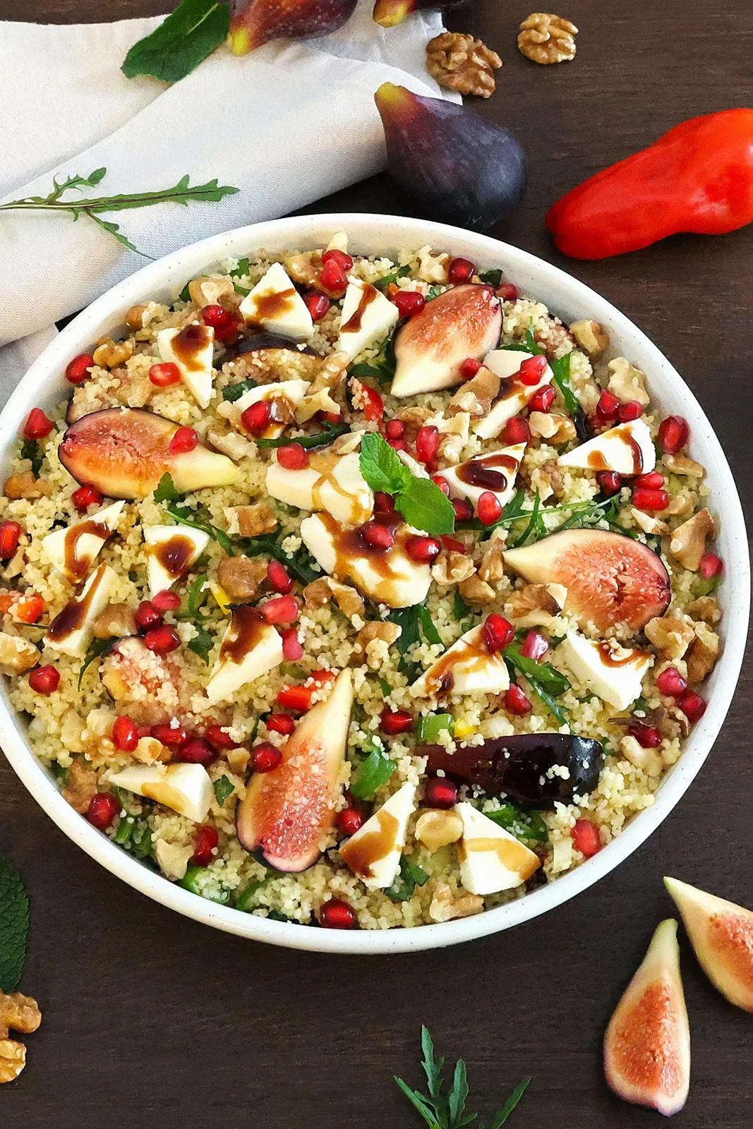 Couscous Salat mit Feigen und Mozzarella-Mediterran-ballesworld