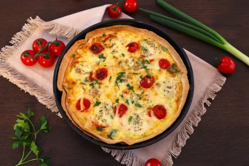 Tortilla Omelett aus der Heißluftfritteuse-Anrichten-ballesworld