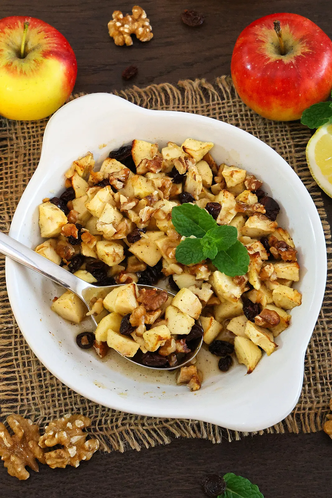 Apfel Rosinen Dessert aus der Heißluftfritteuse-Gesund-ballesworld