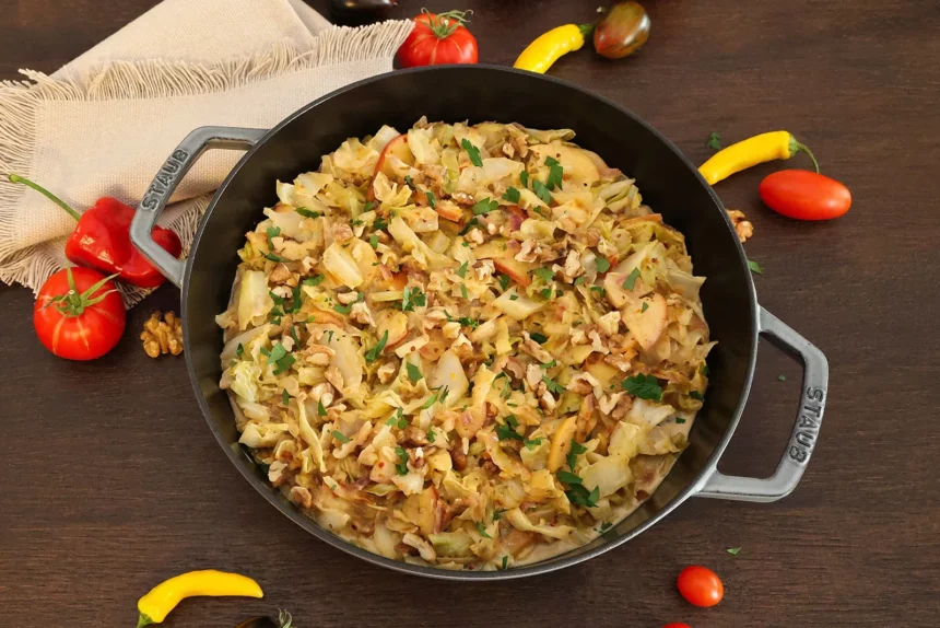 Cremiger Spitzkohl mit Honig-Senf-Knusper-Rezept-ballesworld