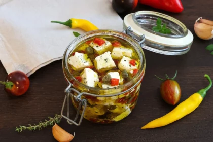 Eingelegter Feta mit Kapern und Chili-Rezept-ballesworld